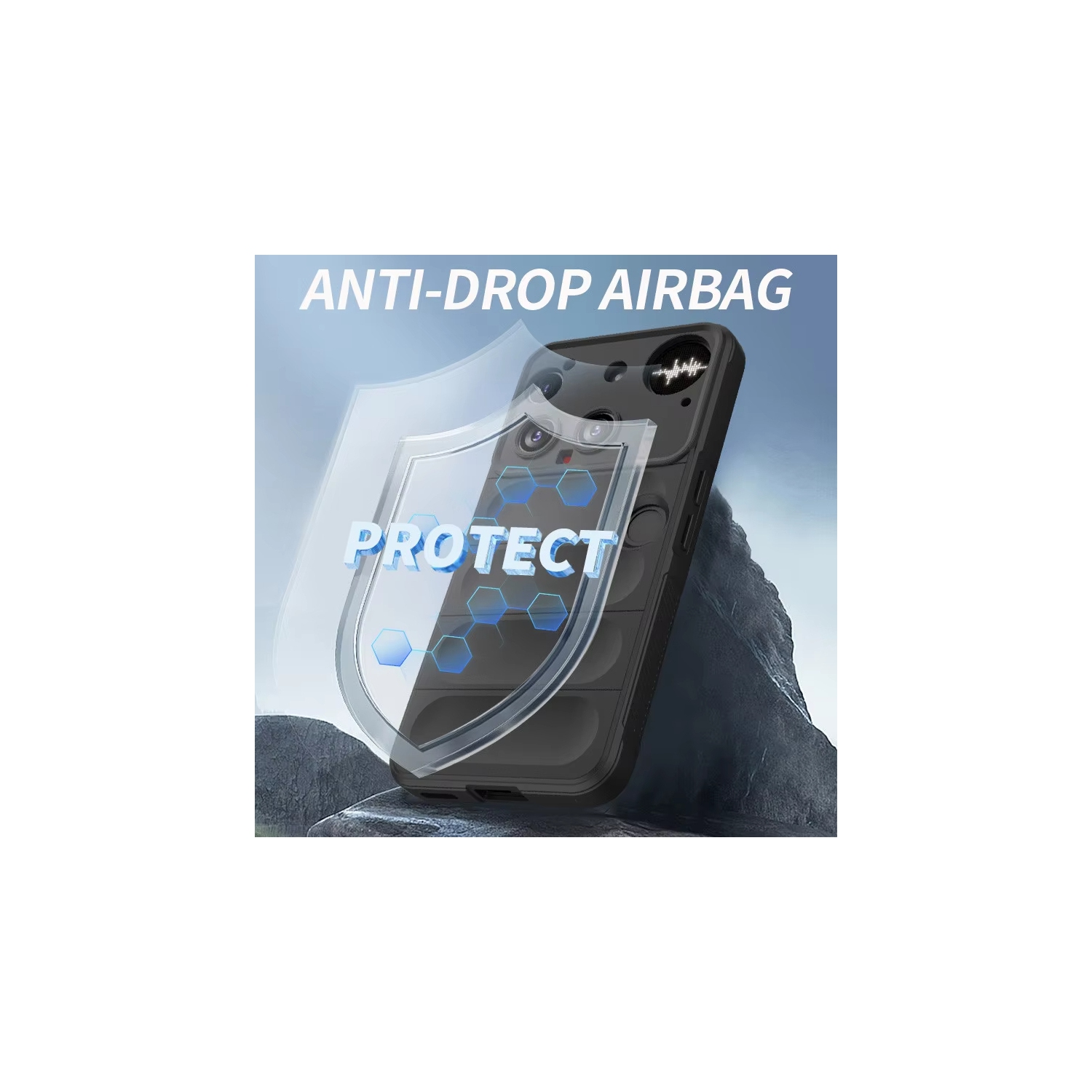 For Nothing Phone 3 Étui antichoc en caoutchouc et protection en silicone pour Nothing Phone 3 - Noir