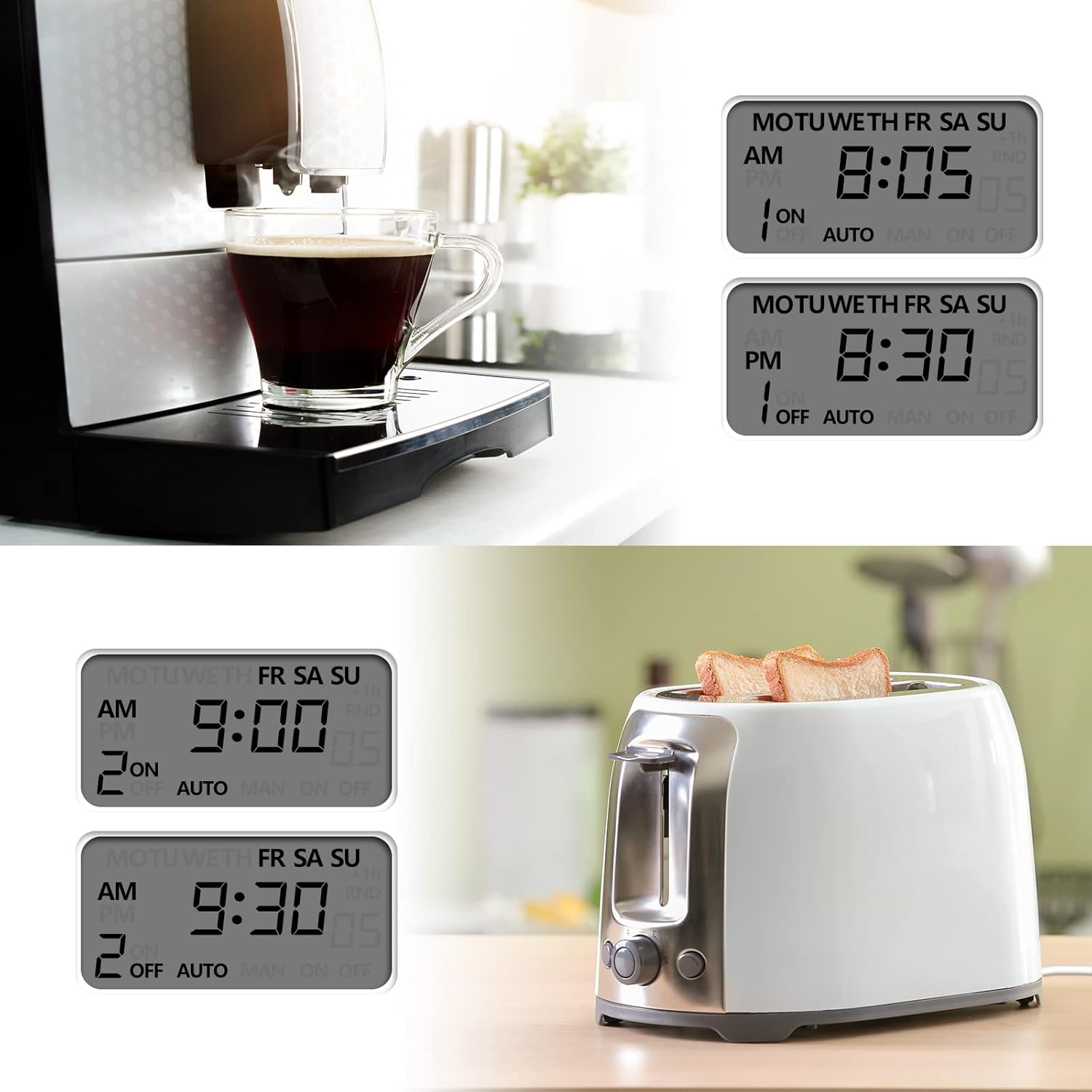 BN-LINK 7-Day Digital Timer Outlet, 3-Prong, Programmable, Indoor, 125V 15A 1875W 60Hz