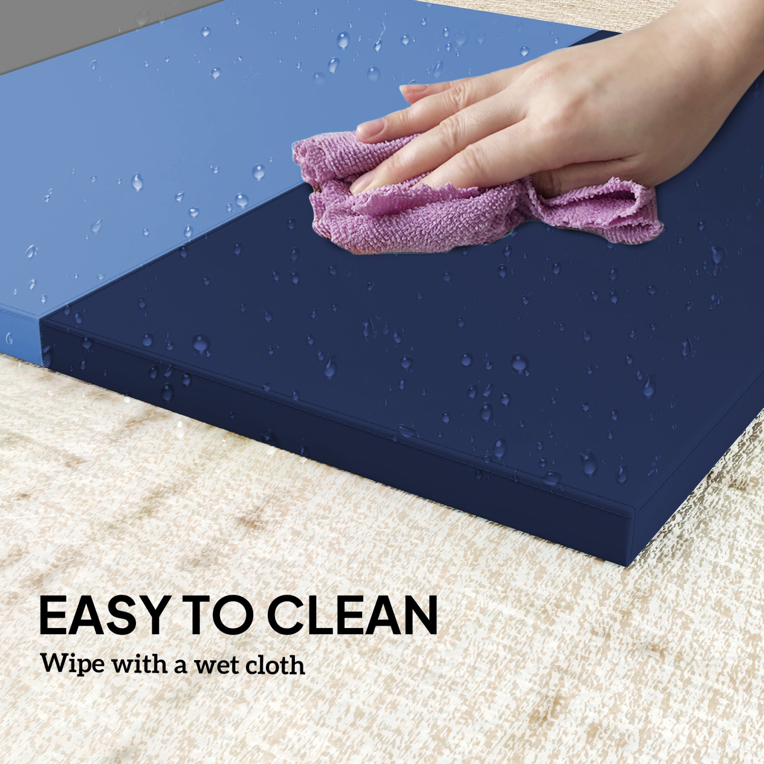 Soozier 6ft Folding Gymnastics Mat, Thick Exercise Mat with Carry Handles for Home Gym Yoga Aerobics Fitness Training, Mixed Colour