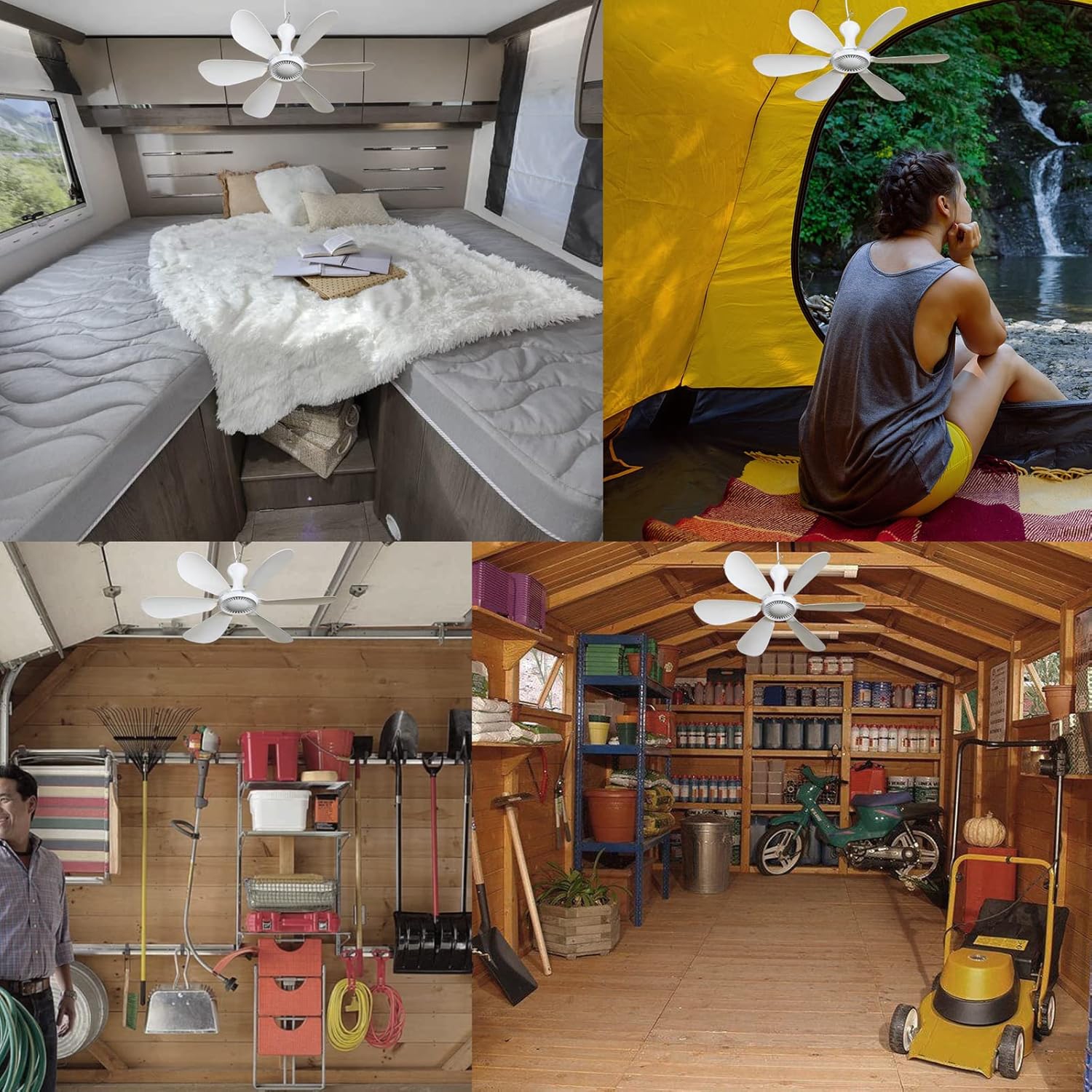 Ventilateur de plafond USB silencieux avec télécommande Minuterie à 4 vitesses, Petit ventilateur de plafond c.c. silencieux à brancher pour lit de