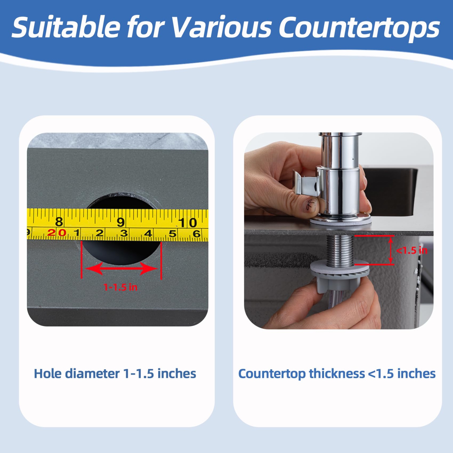 Distributeur de savon pour évier de cuisine avec porte-éponge, distributeur de savon intégré, aspiration puissante adaptée à la cuisine