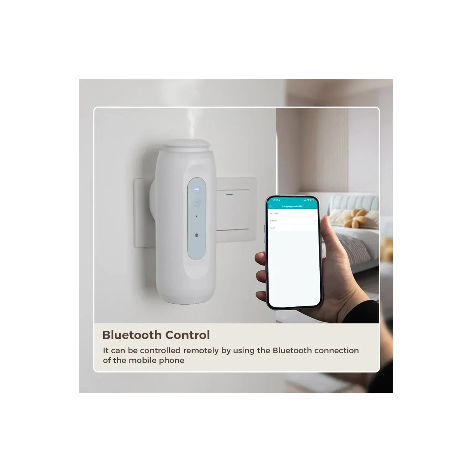 Essential Oil Diffuser for Homes and Hotels – Bluetooth-Controlled Scent Diffuser for Home & Office, Room Scent (White)