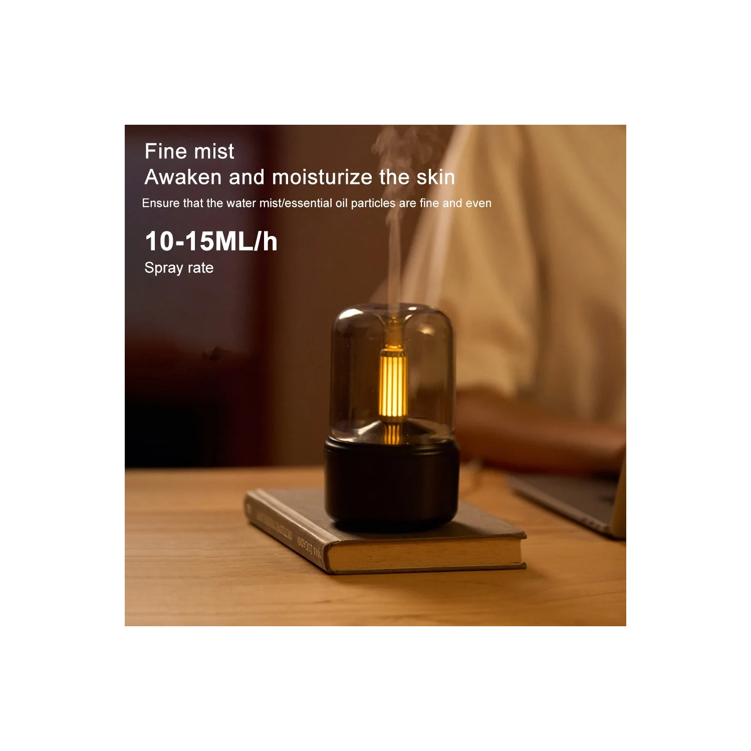 Diffuseur d'huile essentielle, diffuseur d'aromathérapie 120 ml avec arrêt automatique, diffuseurs miniatures pour huiles essentielles, avec