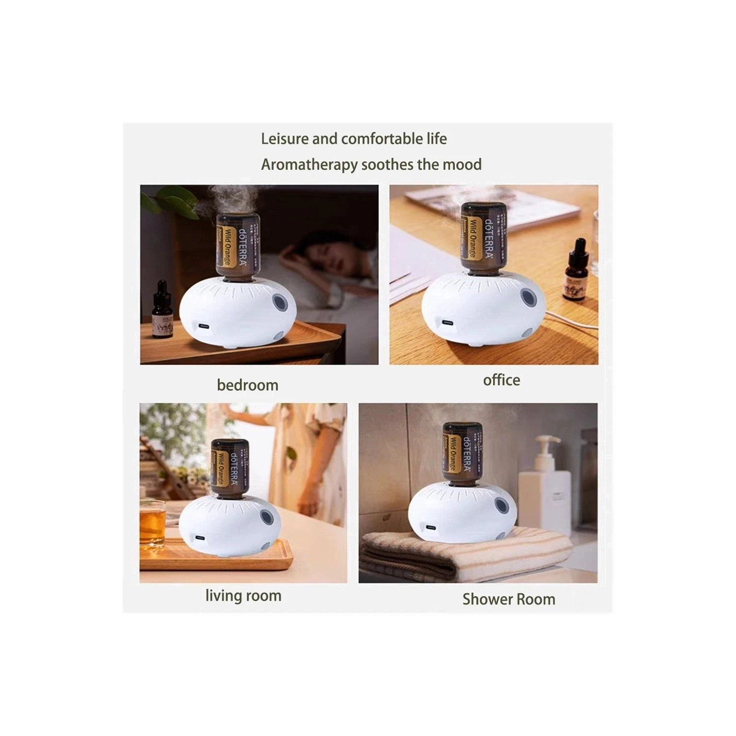 Waterless Diffuser, USB Rechargeable Waterless Essential Oil Diffuser, Waterless Nebulizing Diffusers for Essential Oils , Quiet for Living Room