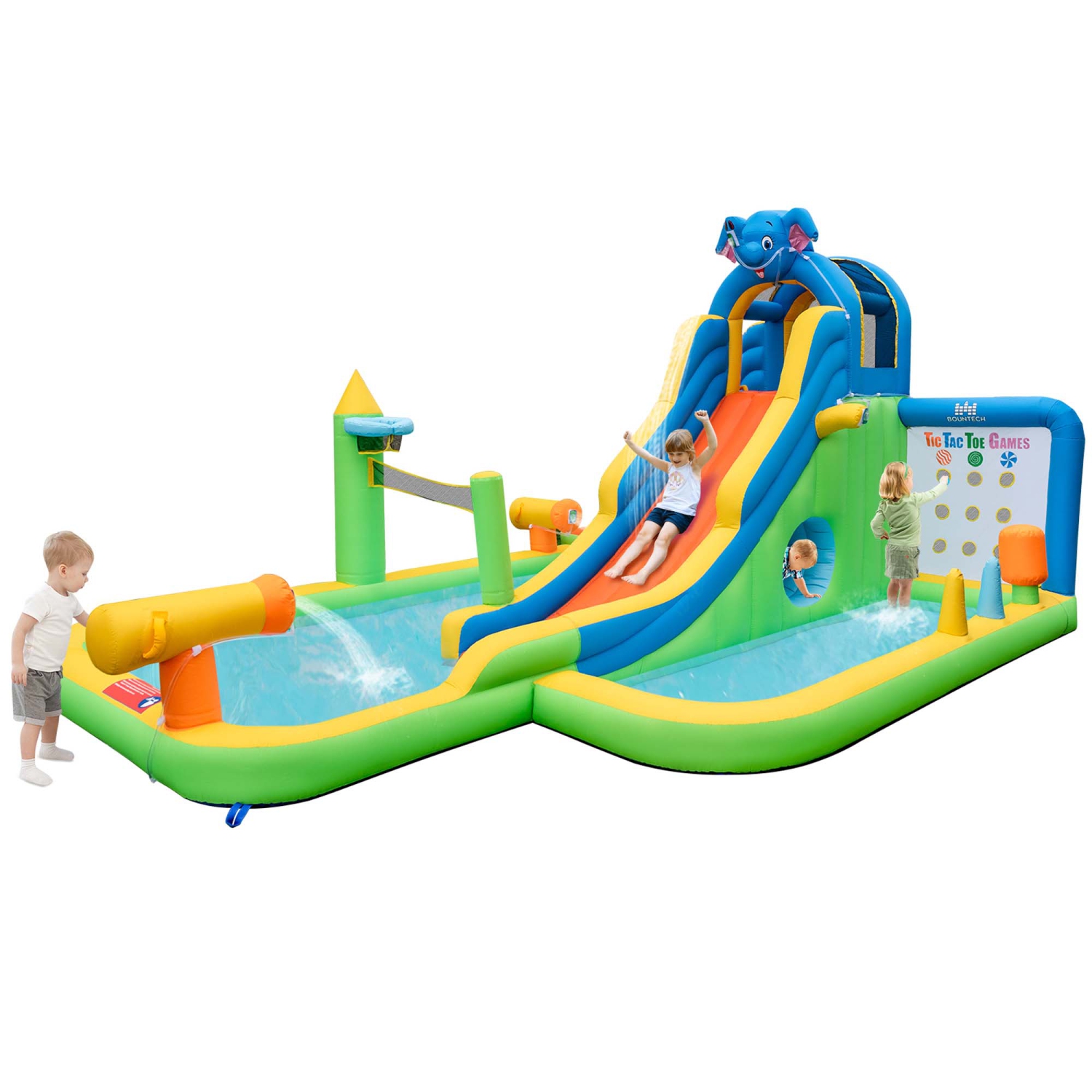 Costway Inflatable Water Slide Giant Water Park for Kids Backyard Fun without Blower