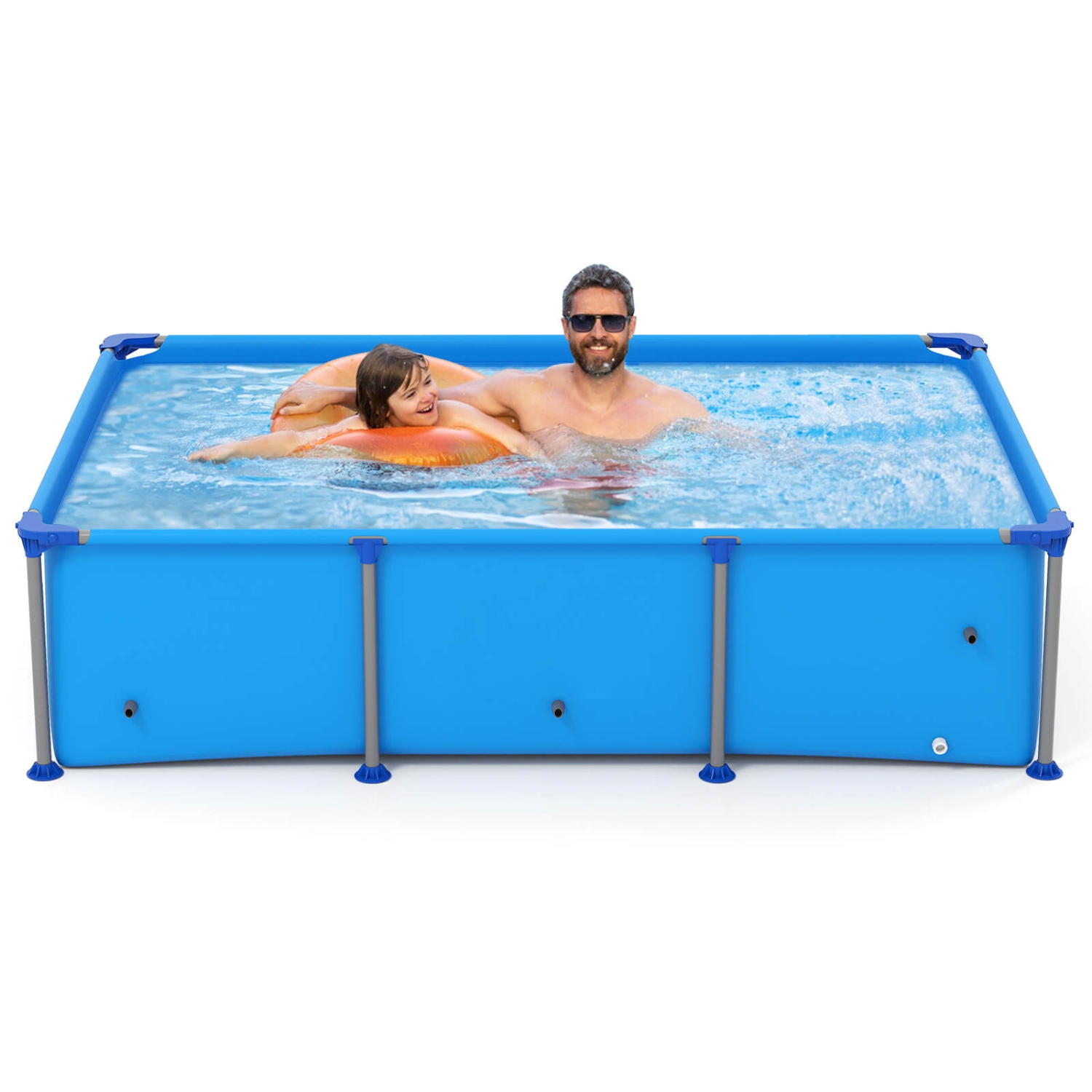 Piscine familiale extérieure de 690 gal de Costway avec cadre en métal et tissu multicouche en PVC
