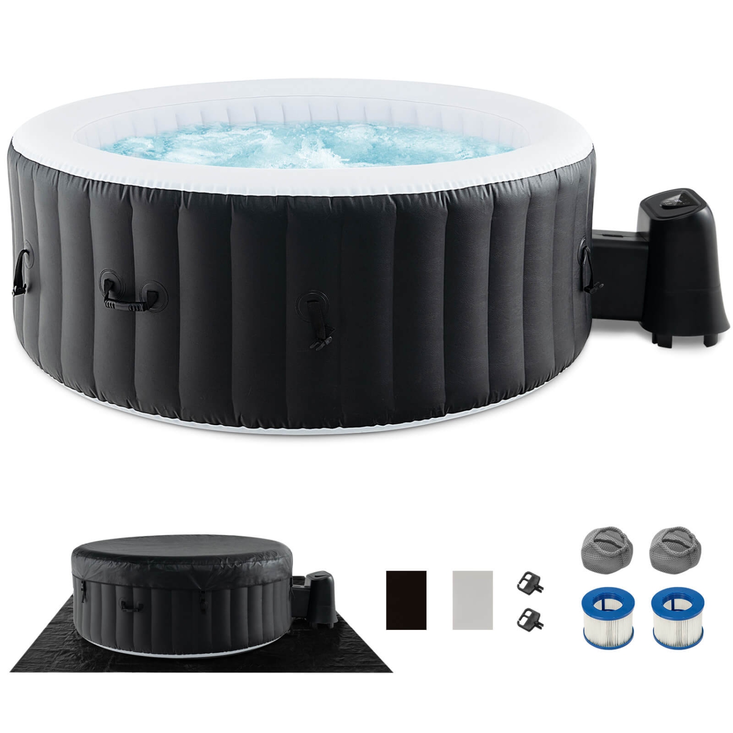 Costway 70" Round SPA Pool Inflatable Hot Tub with 110 Air Jets Electric Heater Pump
