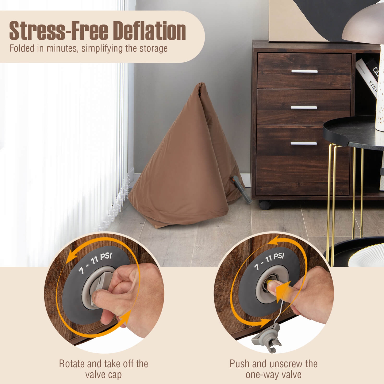 Spa gonflable de 72&nbsp;po SPA avec pompe à air électrique à 120 jets d'air de Costway. Pompe à air manuelle