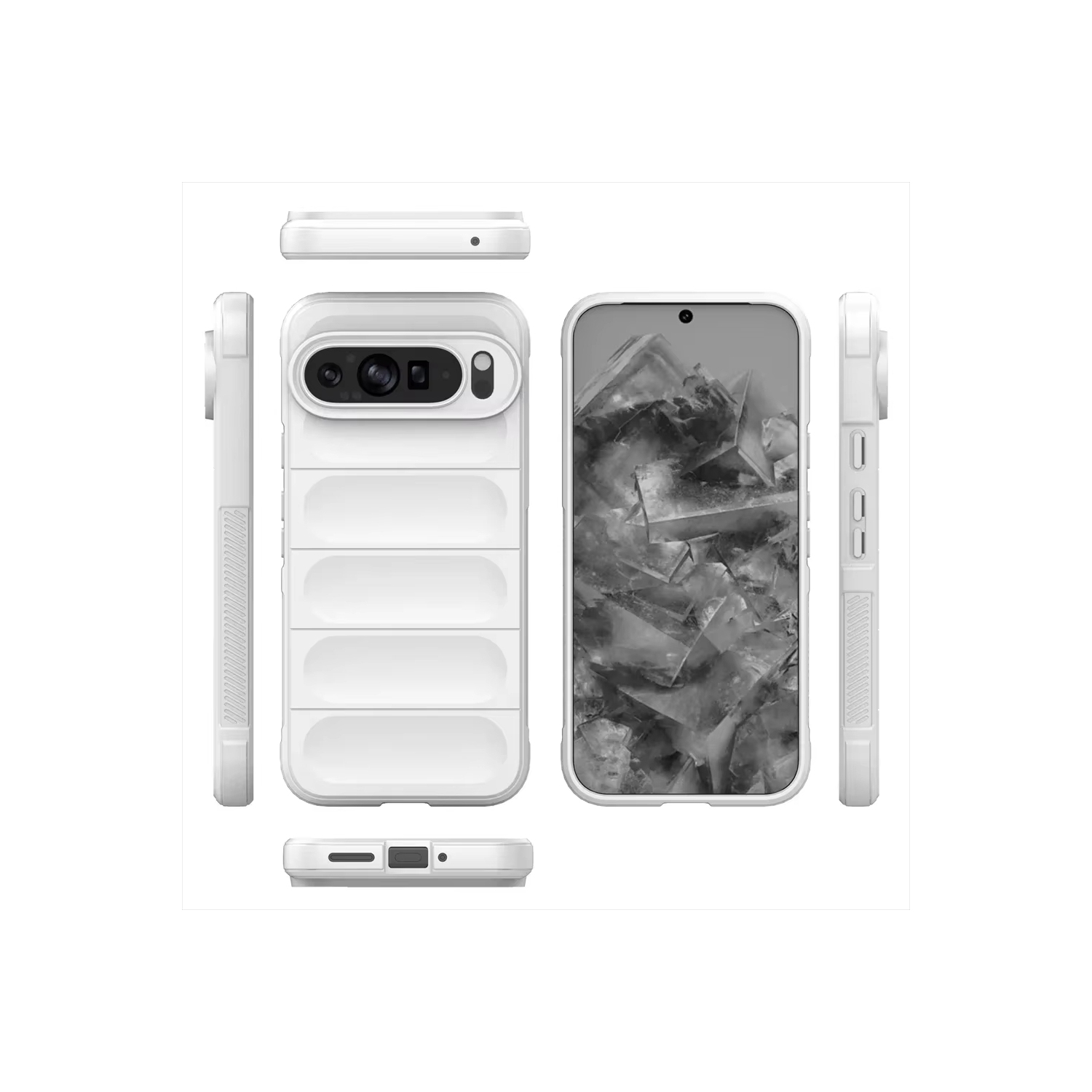 Étui souple antichoc Color Liquid silicone mat pour Google Pixel 9 5G Skin Feel Armor - Blanc