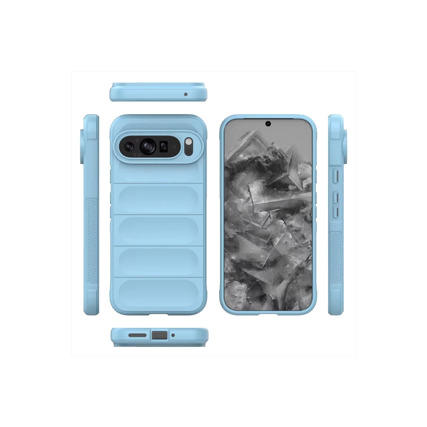 Étui souple antichoc Color Liquid silicone mat pour Google Pixel 9 5G Skin Feel Armor - Bleu