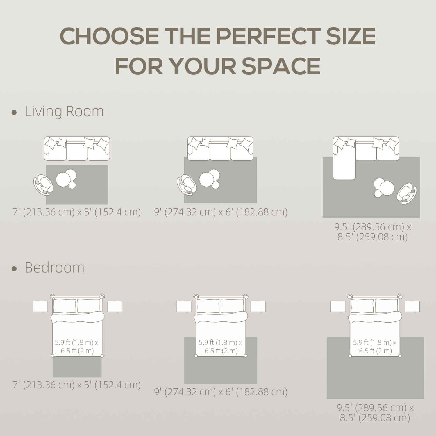 HOMCOM 7.5x9.5 Area Rug, Luxurious Faux Fur Rug, Non-Slip Floor Carpet for Living Room, Bedroom, Dining Room, Home Office, Tan