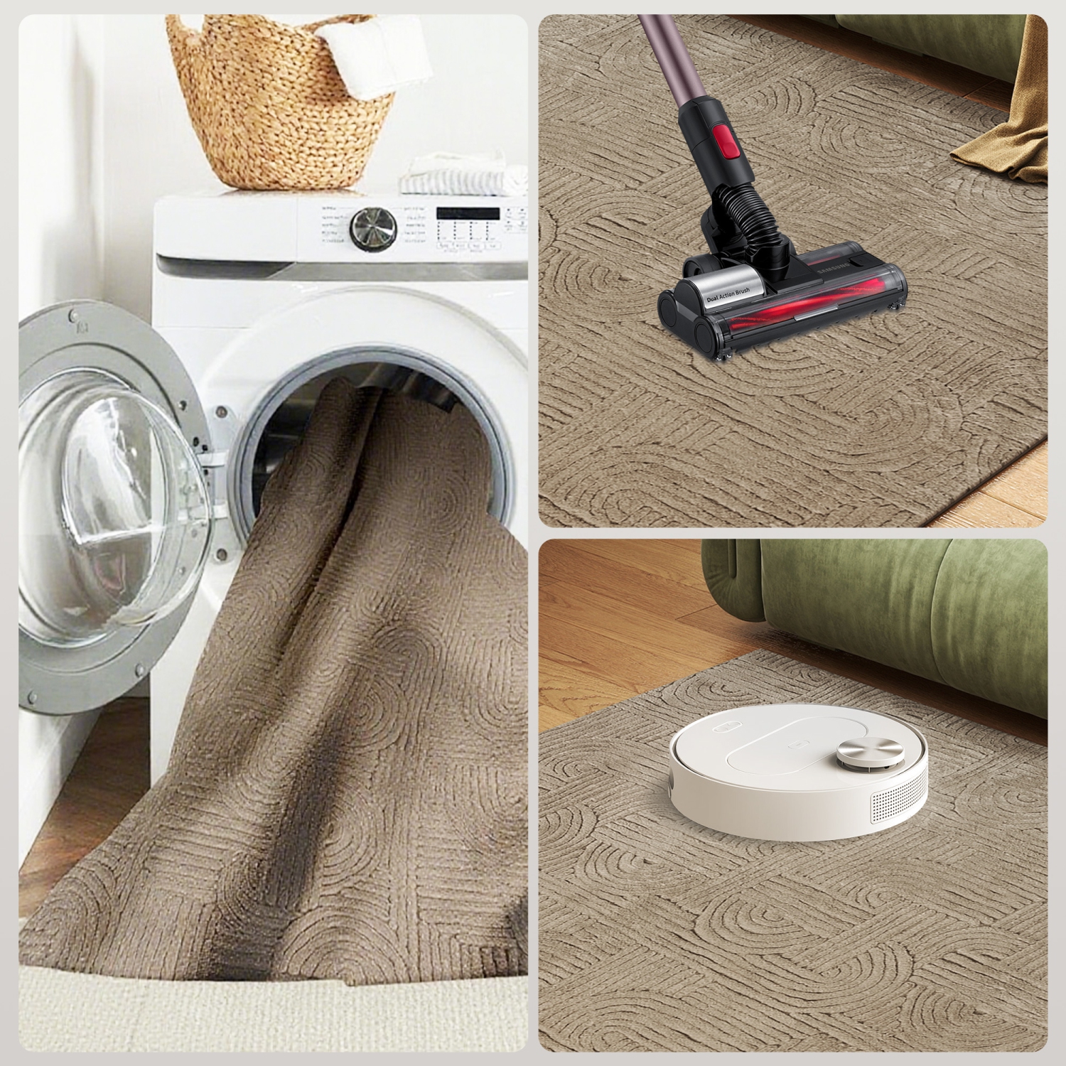 Tapis 5x7 de HOMCOM, luxueux tapis en similifourrure, tapis antidérapant pour salon, chambre, salle à manger, bureau à domicile, havane