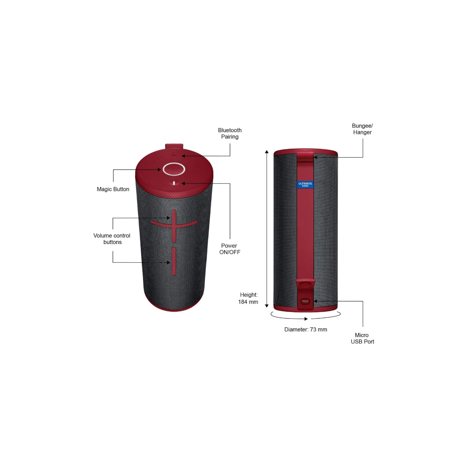 Haut-parleur sans fil Bluetooth portatif Boom 3 d'Ultimate Ears - Crépuscule (984-001635)