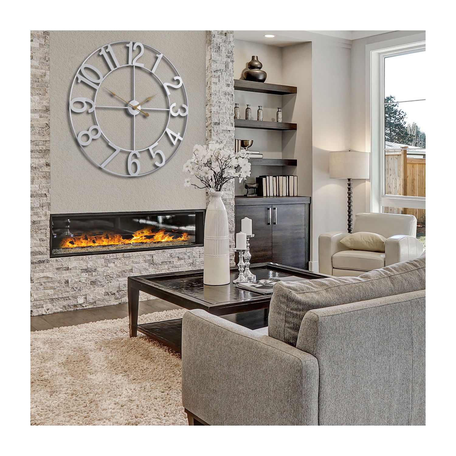 Grande horloge murale pour salon Sorbus - 32 po