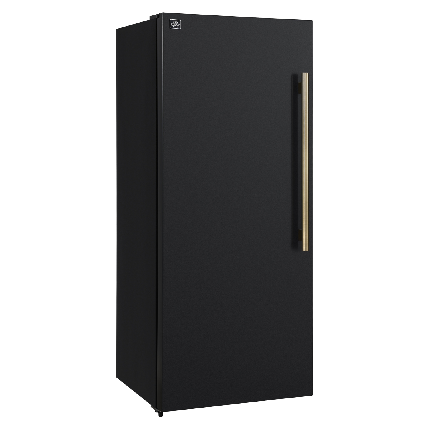 Réfrigérateur/congélateur vertical convertible de 28&nbsp;po MadPaderno de Forno – Noir avec poignée en laiton antique, 13,6&nbsp;pi³, ouverture à