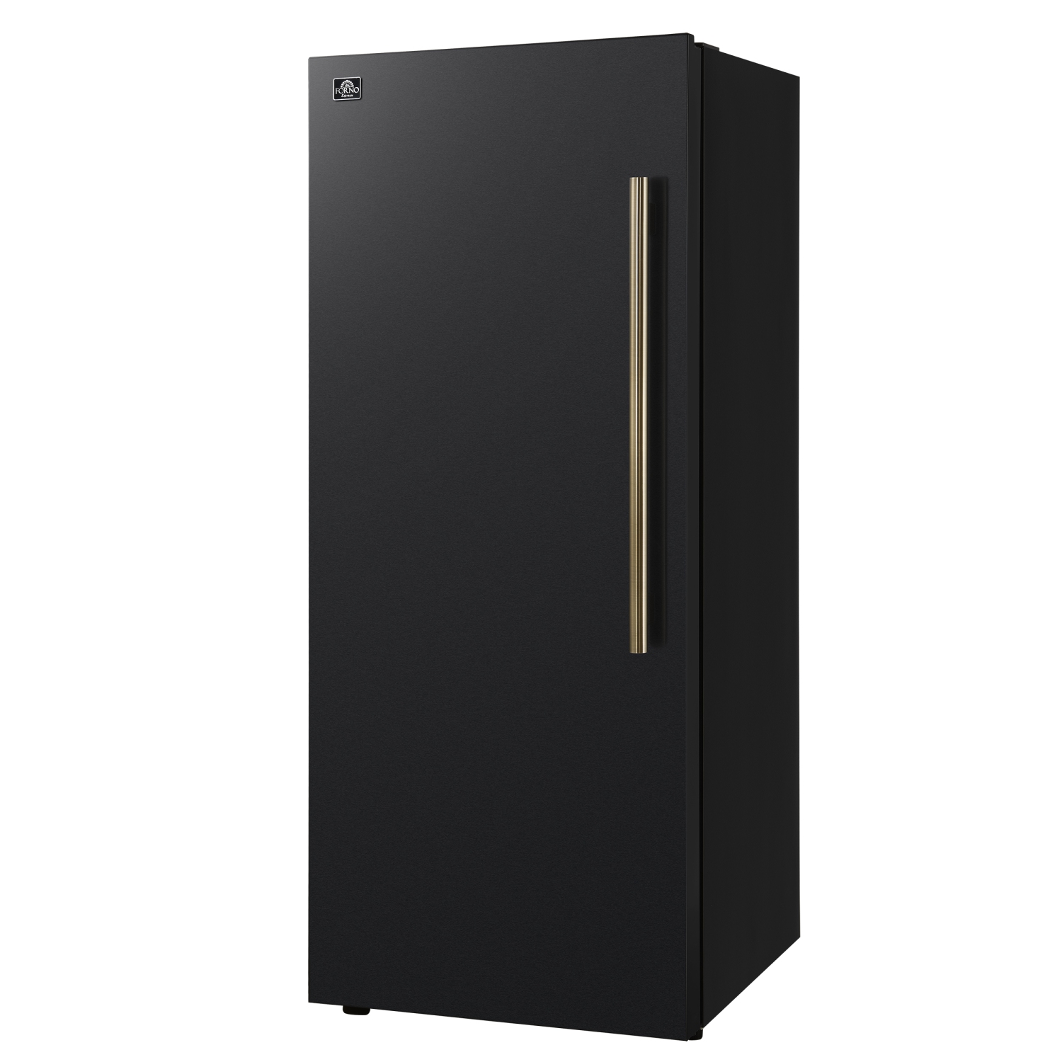 Réfrigérateur/congélateur vertical convertible de 28&nbsp;po MadPaderno de Forno – Noir avec poignée en laiton antique, 13,6&nbsp;pi³, ouverture à