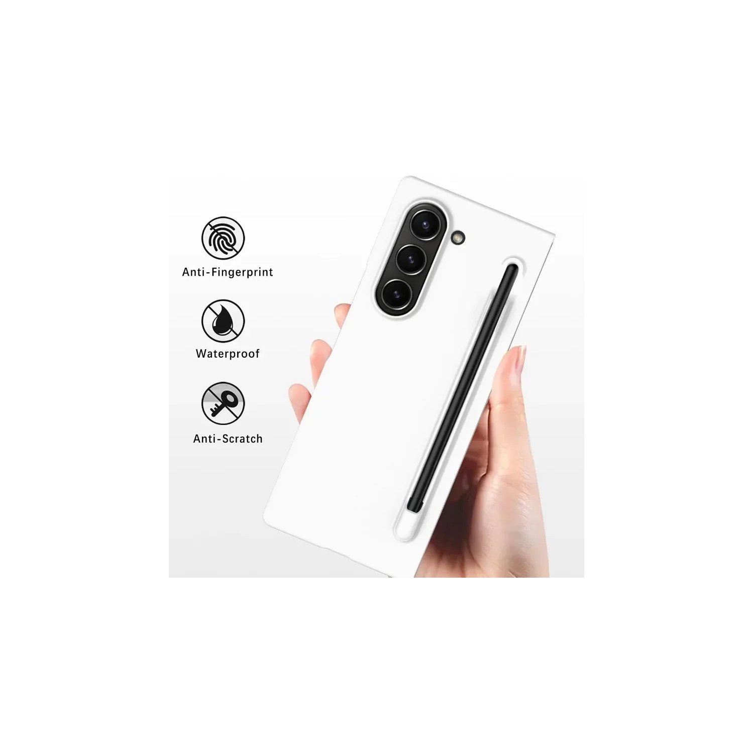 Pour étui mince mat antichoc Galaxy Z Fold 7 de Samsung avec S Pen - Rose