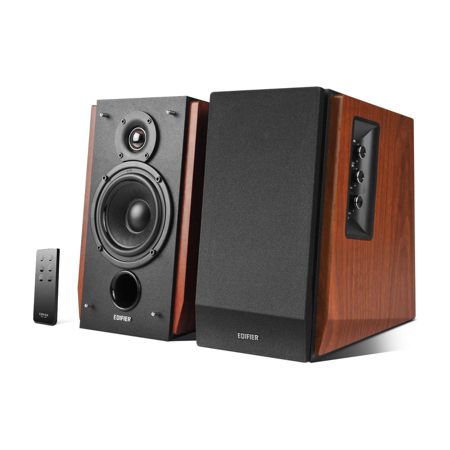 Edifier R1700BT Bluetooth Bookshelf Speakers - Black and Walnut