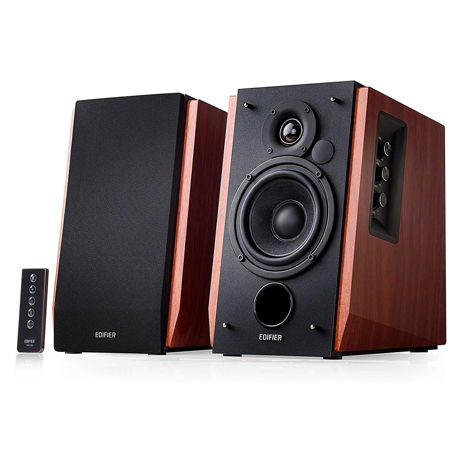 Edifier R1700BT Bluetooth Bookshelf Speakers - Black and Walnut
