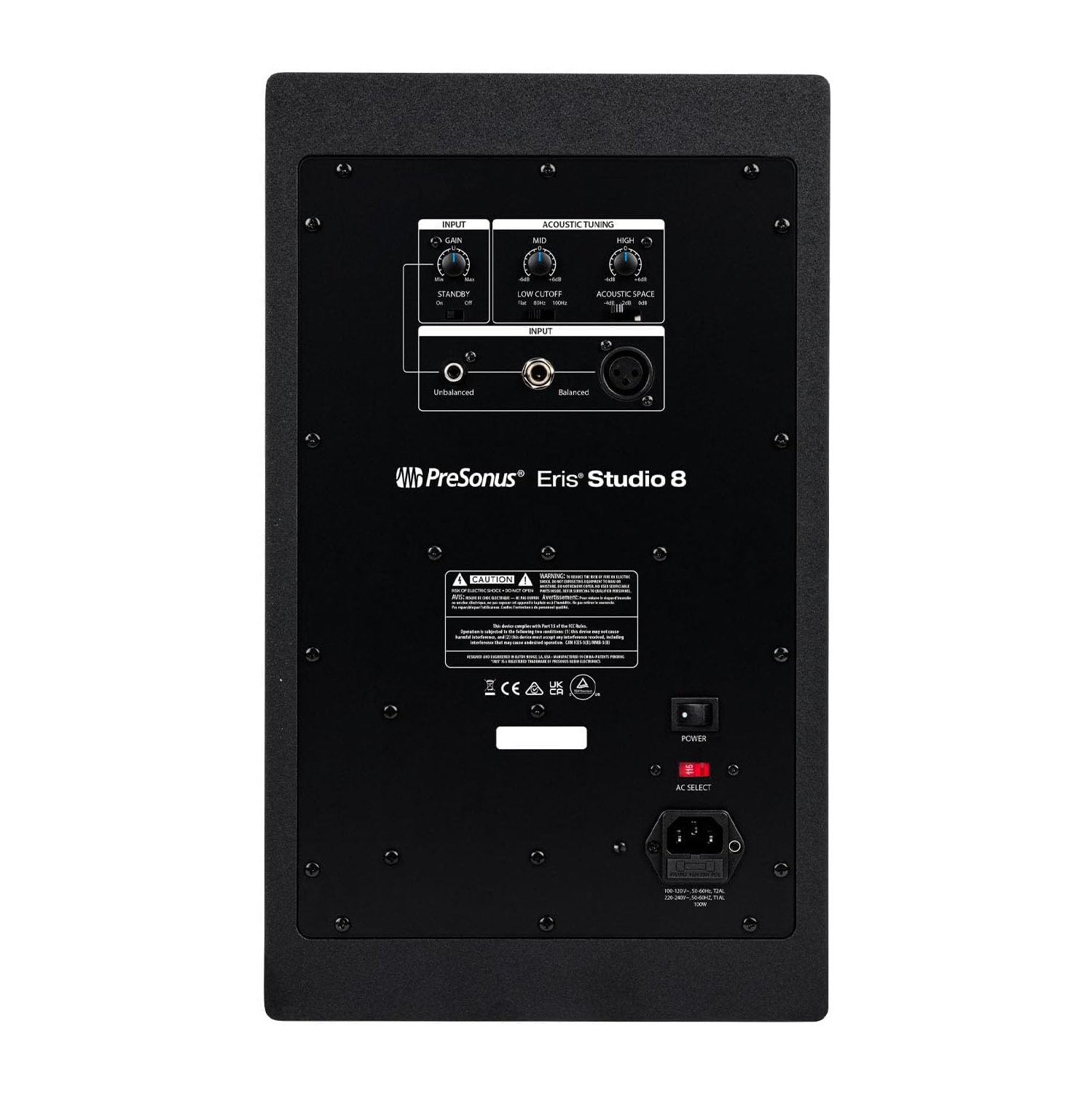 Haut-parleur d'extrêmes graves actif compact Bluetooth orienté vers l'avant de studio de 8 po ERIS-SUB-8BT de Presonus