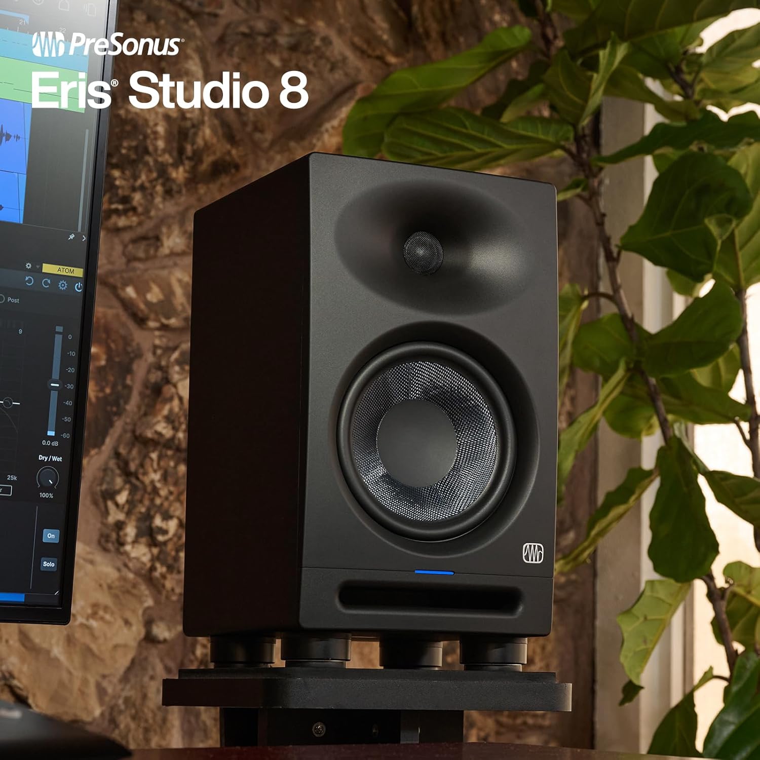 Haut-parleur d'extrêmes graves actif compact Bluetooth orienté vers l'avant de studio de 8 po ERIS-SUB-8BT de Presonus
