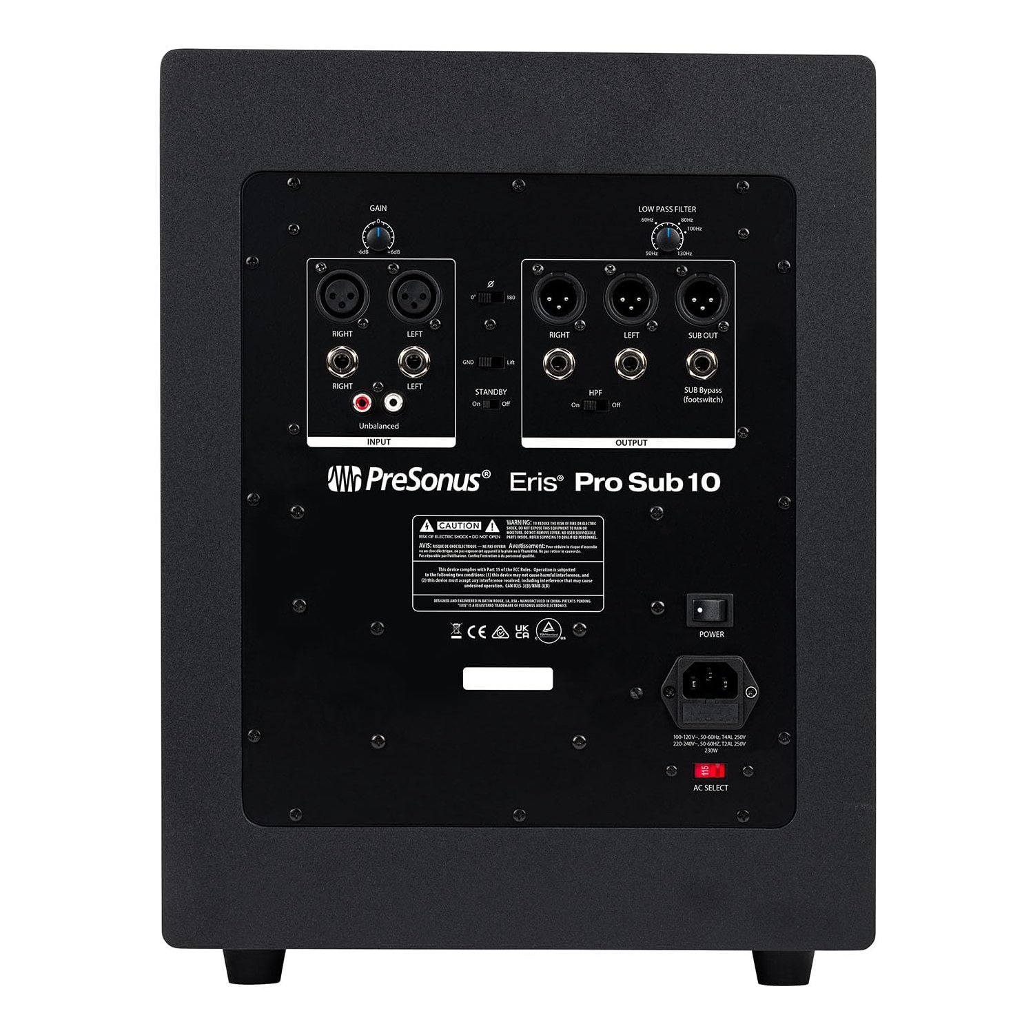 Haut-parleur d'extrêmes graves actif orienté vers l'avant de studio de 10&nbsp;po ERIS-PRO-SUB10 de Presonus