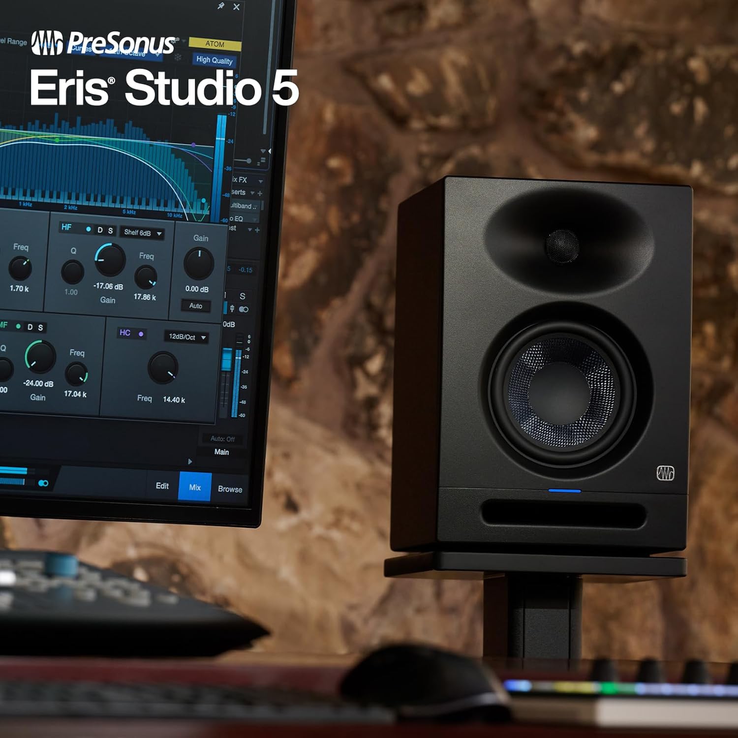 PreSonus ERIS-STUDIO5 Eris Studio 5 Compact 5" 80W Studio Monitor with EBM Waveguide