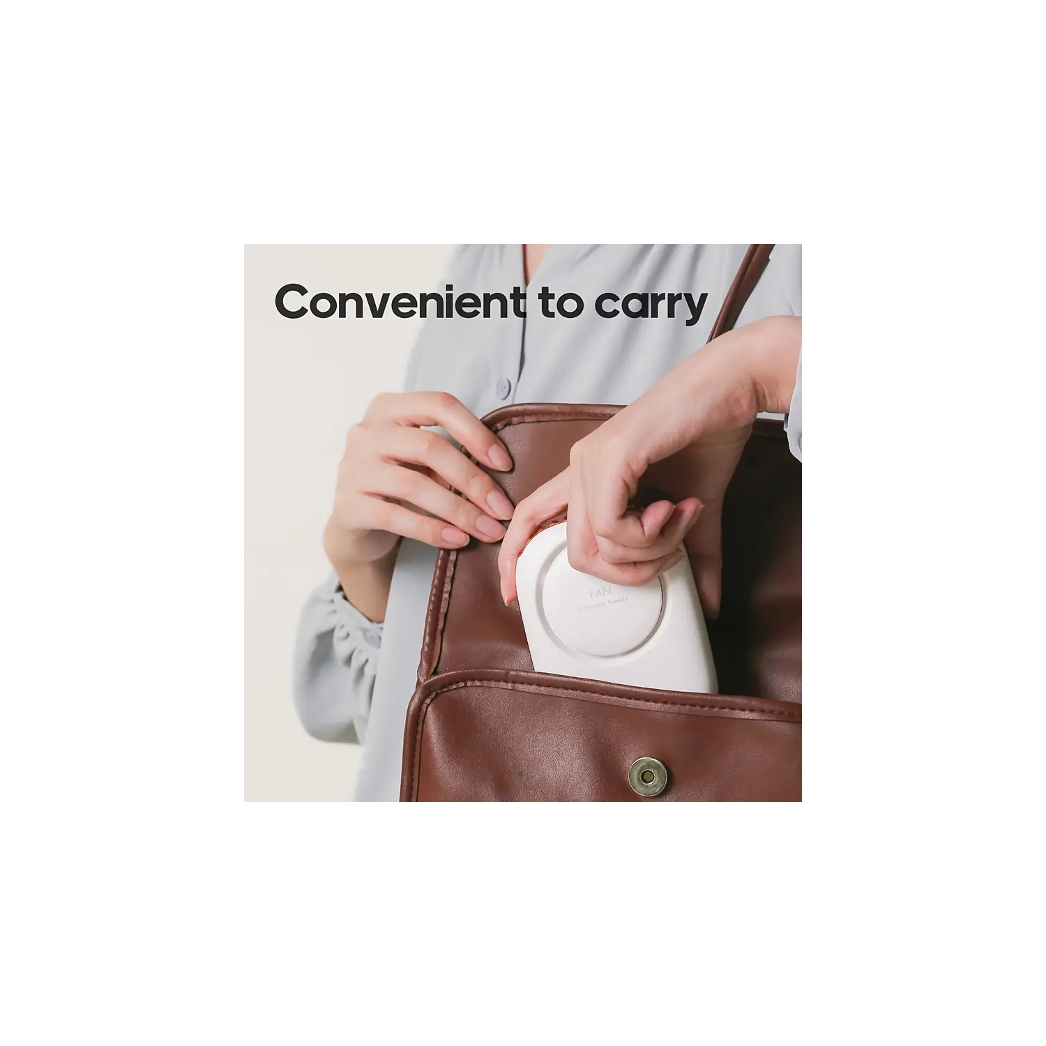 Mini ventilateur portatif 2000&nbsp;mAh rechargeable par USB avec cordon – Léger et compact, idéal pour une utilisation à l'extérieur, dans les