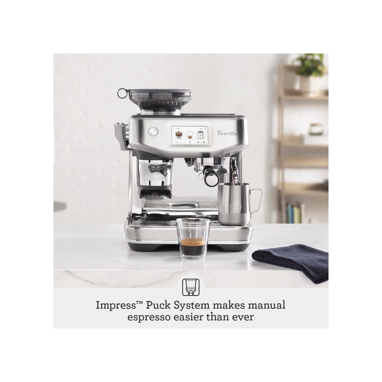 Boîte ouverte – Machine à espresso Barista Touch Impress de Breville avec moussoir à lait et moulin à café - Acier inoxydable