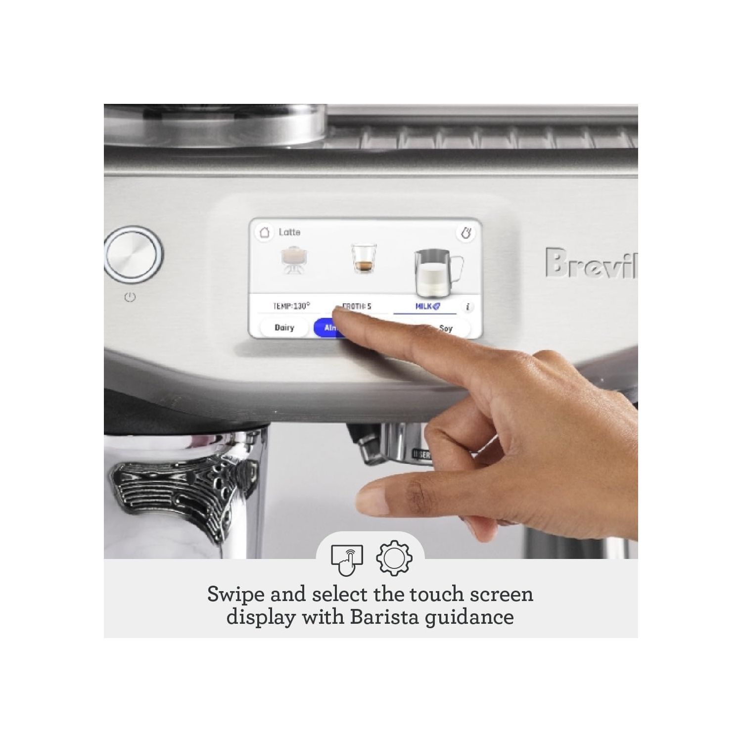 Boîte ouverte – Machine à espresso Barista Touch Impress de Breville avec moussoir à lait et moulin à café - Acier inoxydable