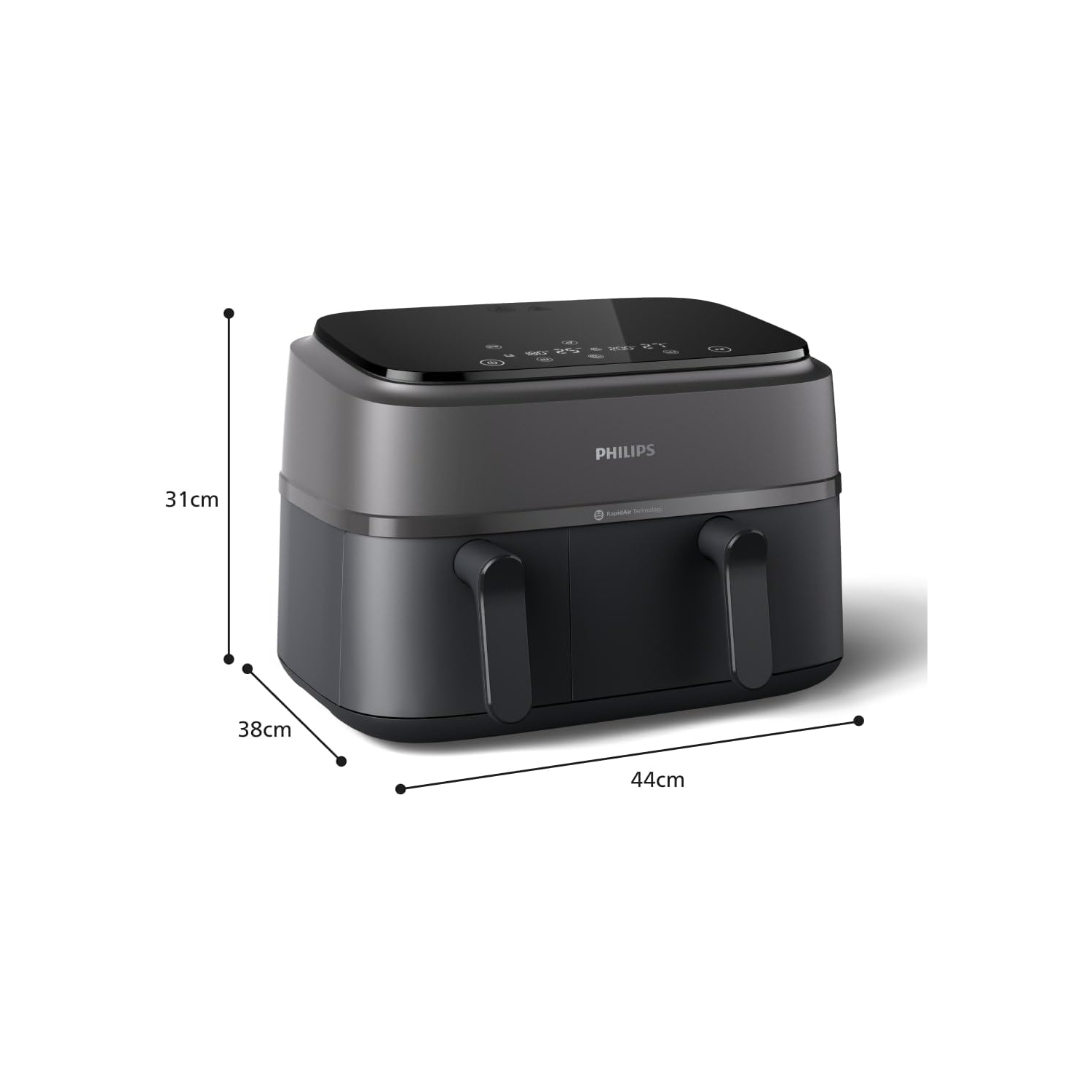 Open Box – Philips 3000 Series Dual Basket Air Fryer - 9QT - Black