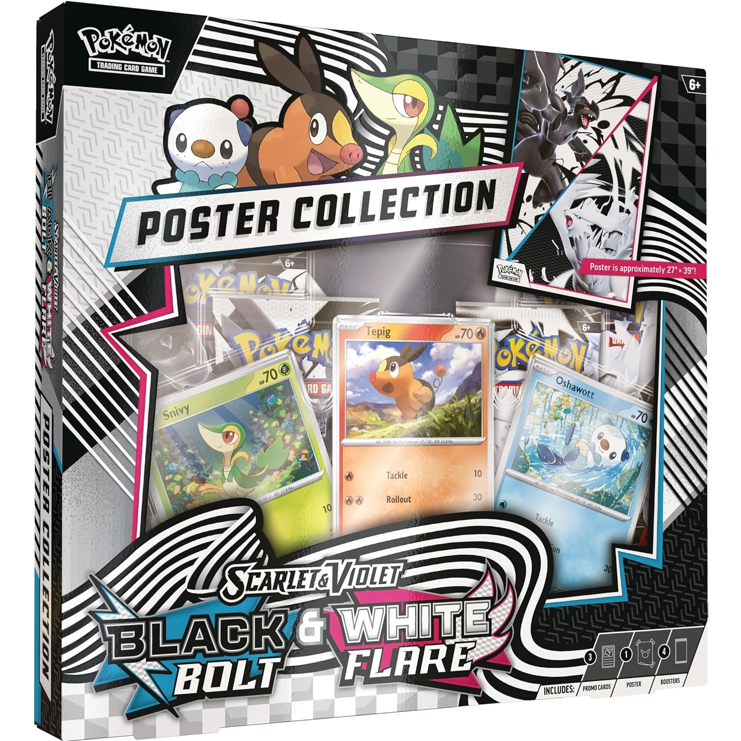 JCC Pokémon Scarlet & Violet | Collection d'affiches Black Bolt & White Flare 10,5 Unova