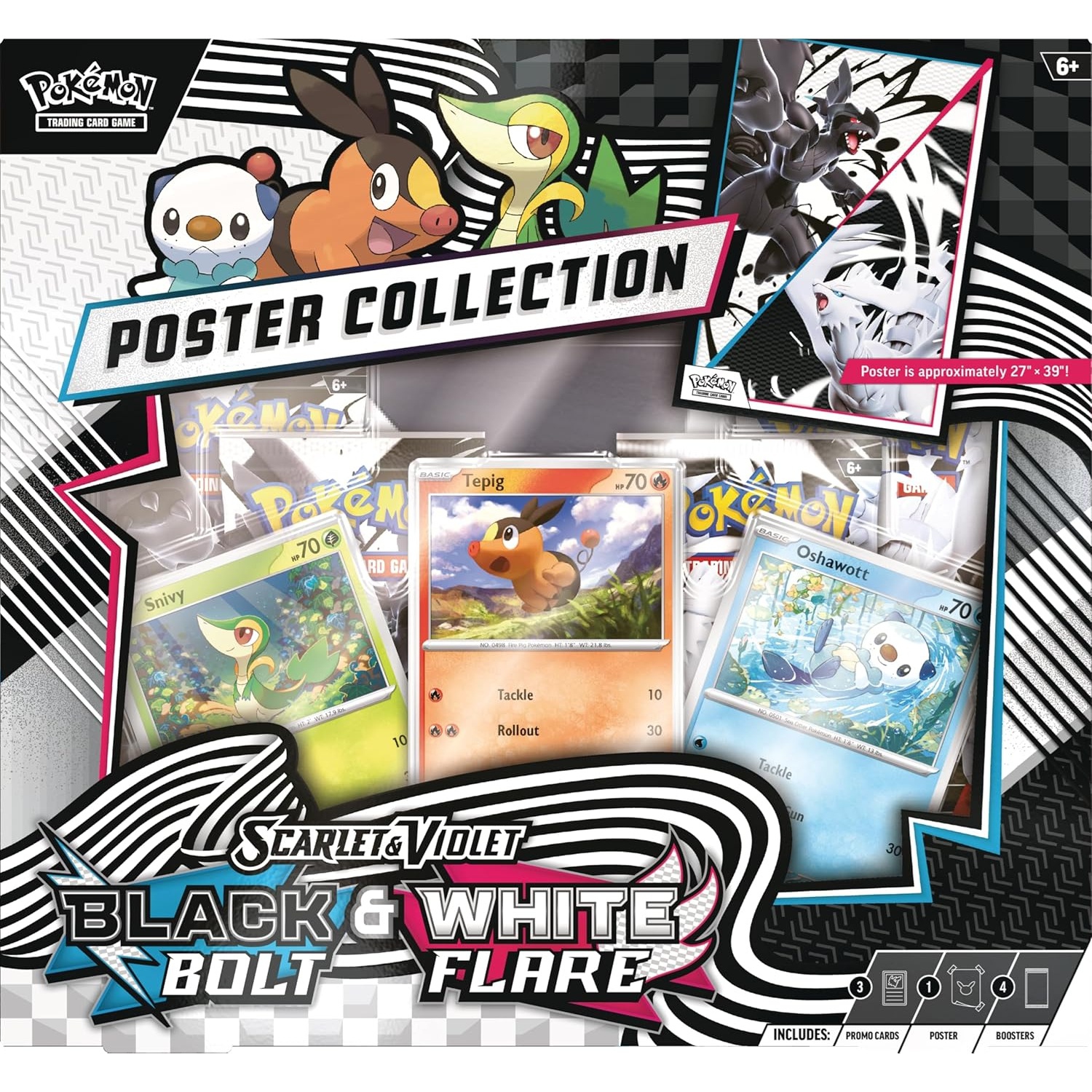 JCC Pokémon Scarlet & Violet | Collection d'affiches Black Bolt & White Flare 10,5 Unova