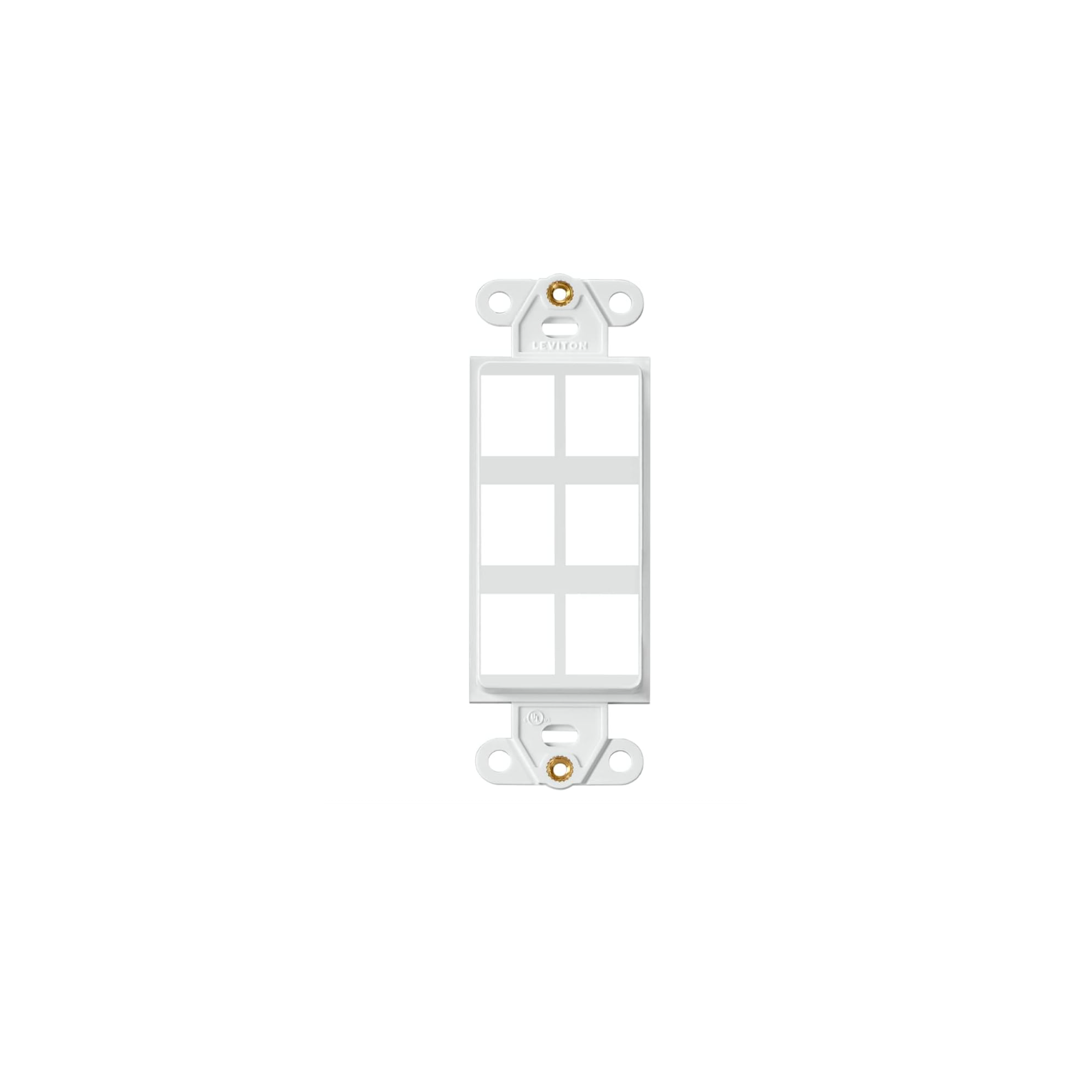Leviton Decora QuickPort Insert, 6-Port, 41646-00W, White