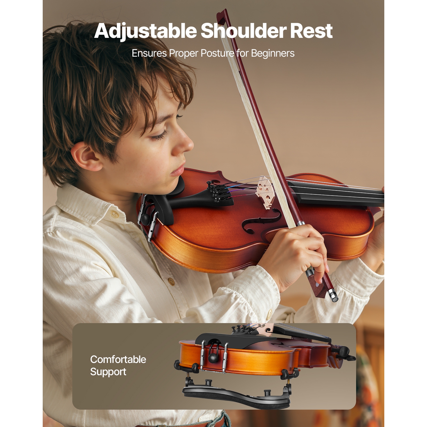 VEVOR 1/4 Size Violin for Adults, Violin Fiddle Set for Beginners Student with Hard Case, Rosin, Bow, Shoulder Rest,Bridge,Tuner and Extra