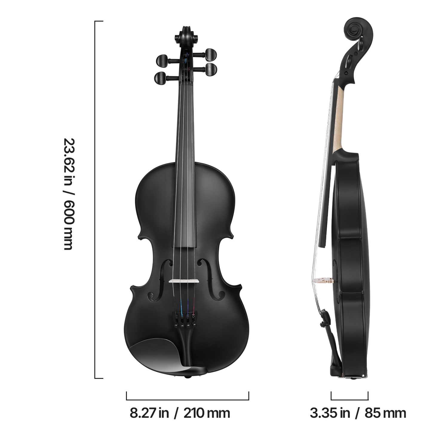 VEVOR 4/4 Full Size Violin for Adults, Violin Fiddle Set for Beginners with Hard Case, Rosin, Bow, Shoulder Rest, Bridge, Tuner and Extra Strings,