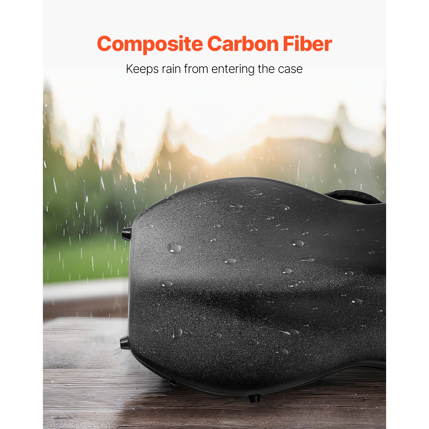 Étui en sac cello pleine grandeur VEVOR 4/4, fibre de carbone composite, sac de transport portatif léger, doublure pelucheuse, deux bretelles,