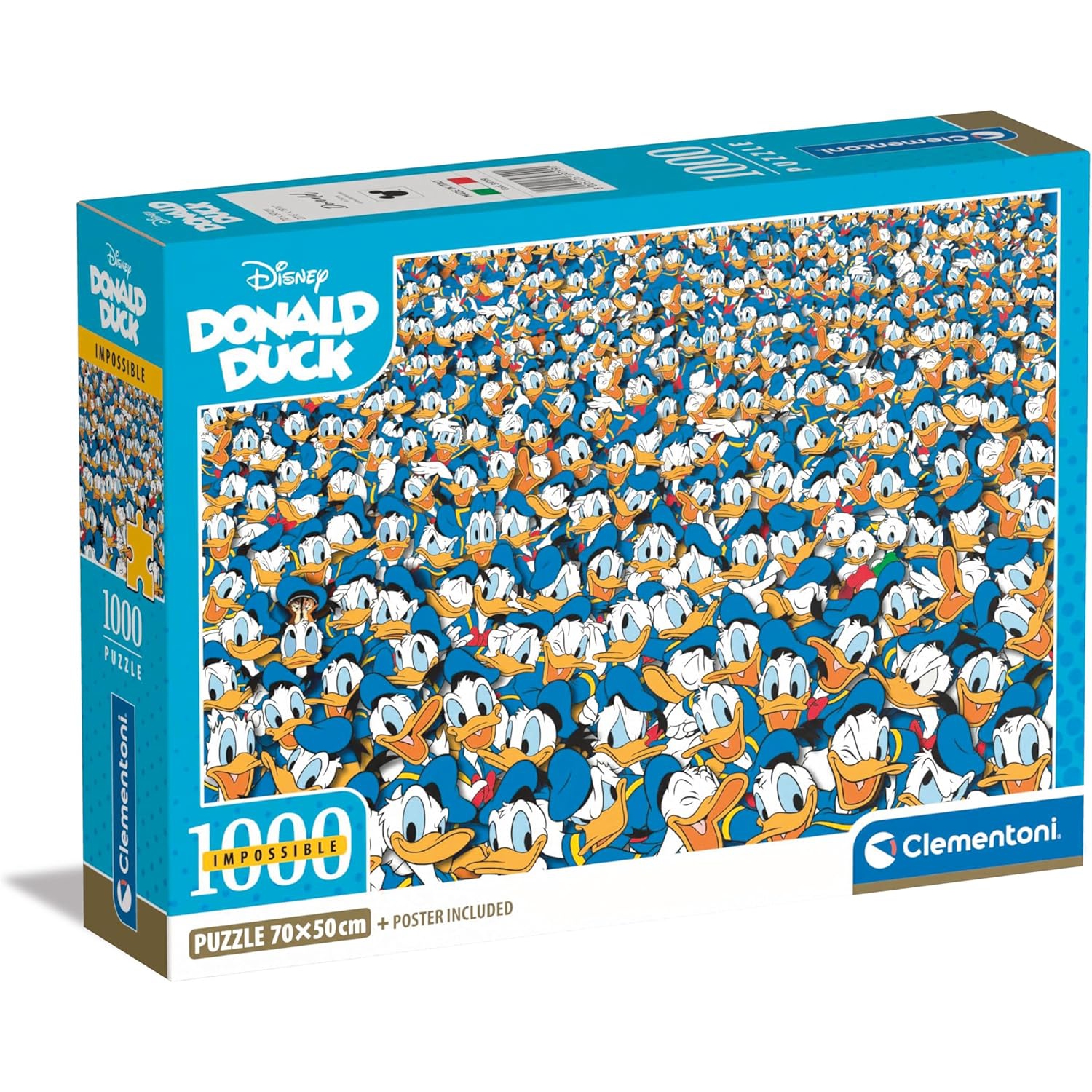 Clementoni 39799 Impossible Donald Duck, boîte compacte de 1000 pièces, affiche incluse