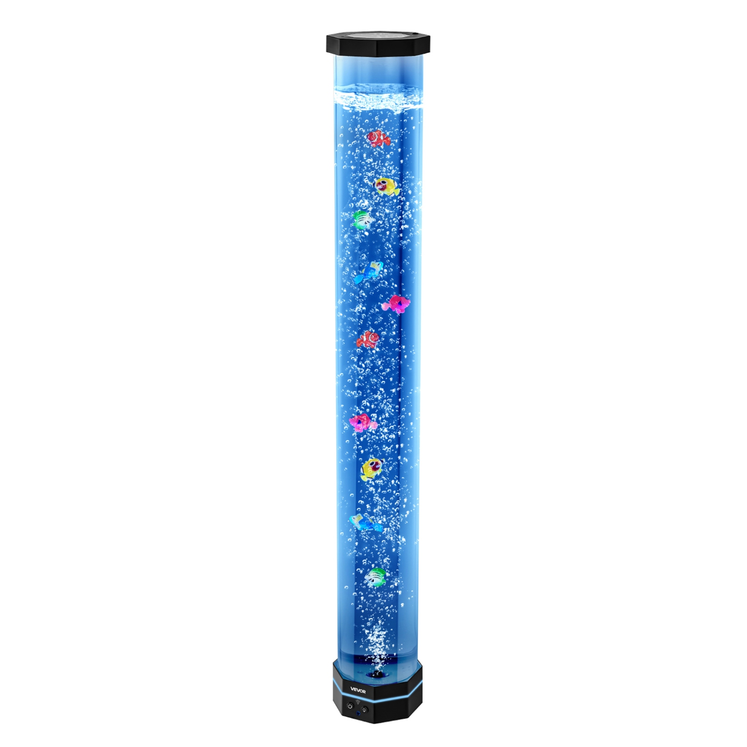 VEVOR Sensory Bubble Tube Lamp, 3.3 ft Bubble Fish Tube, Sensory Aquarium Lamp with 10 Floating Fish & 16 Color Effects, Remote Control, Stress