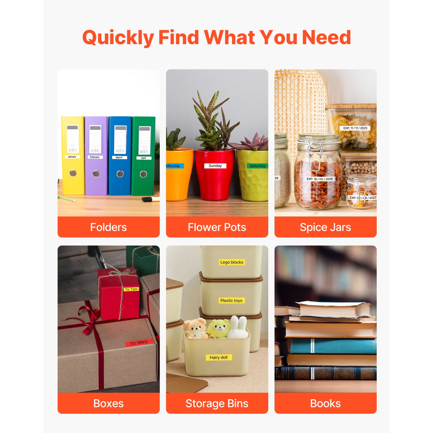 VEVOR 4 Pack Label Maker Tape, 0.47 in / 12 mm Black on White Label Maker Refills Compatible for Various Types of Brother P-Touch Labelers,