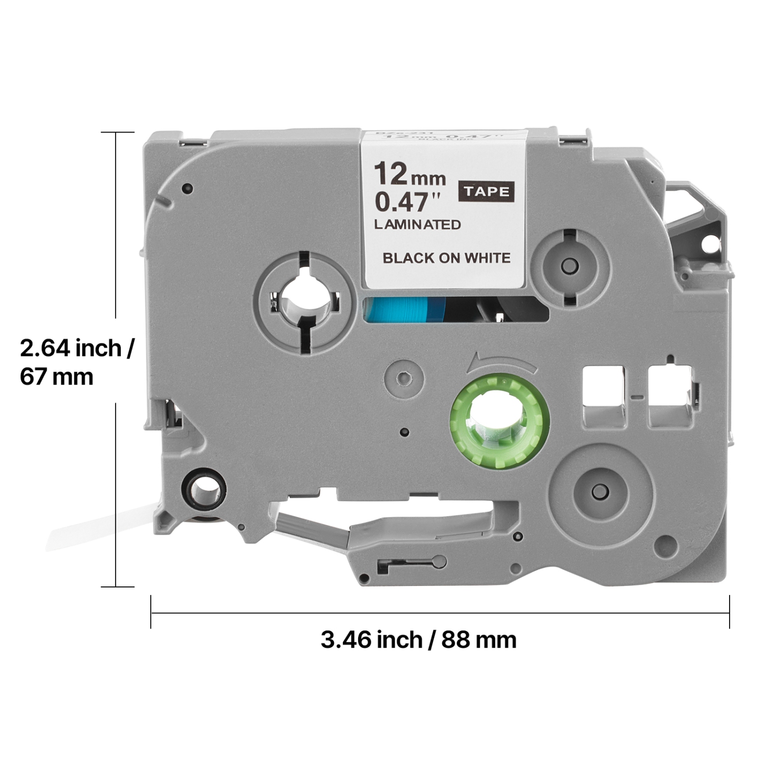 VEVOR 4 Pack Label Maker Tape, 0.47 in / 12 mm Black on White Label Maker Refills Compatible for Various Types of Brother P-Touch Labelers,