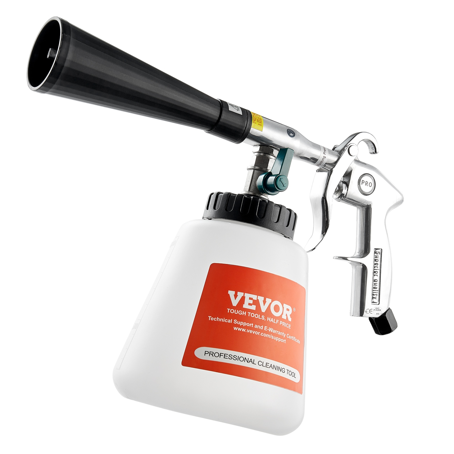 VEVOR 6-9.2 Bar Car Cleaning Gun, High-Pressure Air Blow Gun with 2 Set Nozzles & 1L Liquid Bottle, Vortex Cleaning Gun, Quickly Blasts Dirt,