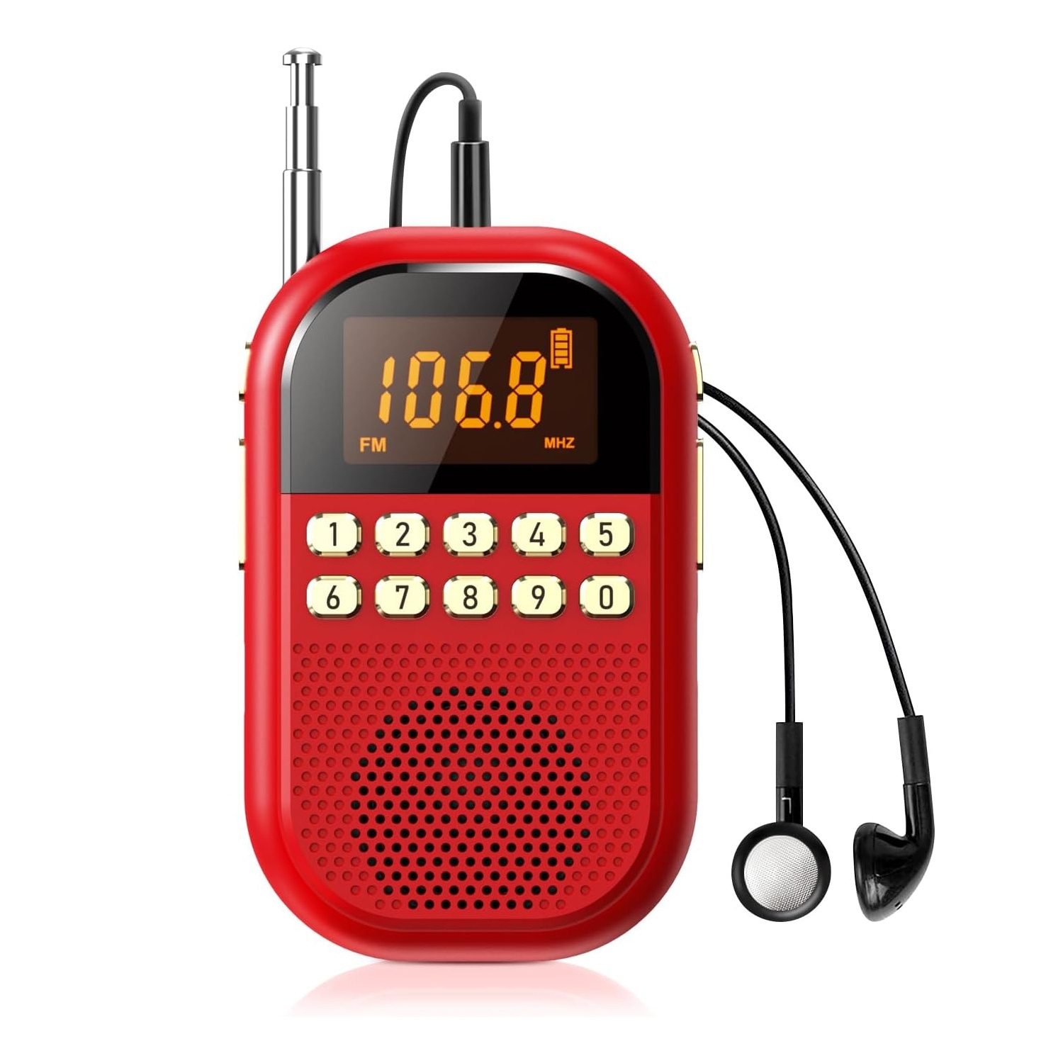 Pocket AM FM Radio,Rechargeable Bluetooth Radio,Portable Small Radio with Speaker Stereo Earphone Sleep Timer,Multi-band Mini Radio for Jogging