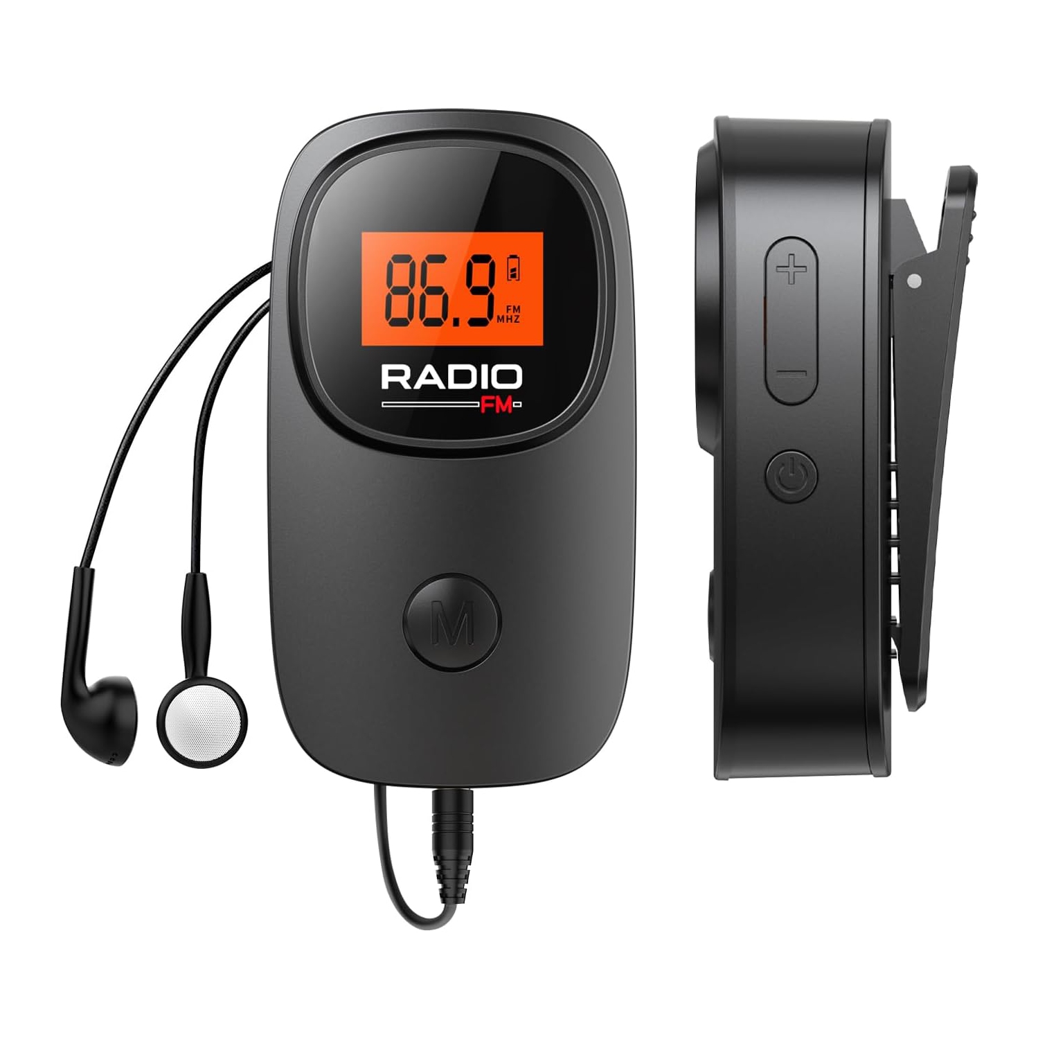 Portable Pocket FM Radio with Clip,Mini Radio with Excellent Reception,LCD Display,Station Preset,Battery Operated Digital Radio for Walking Jogging