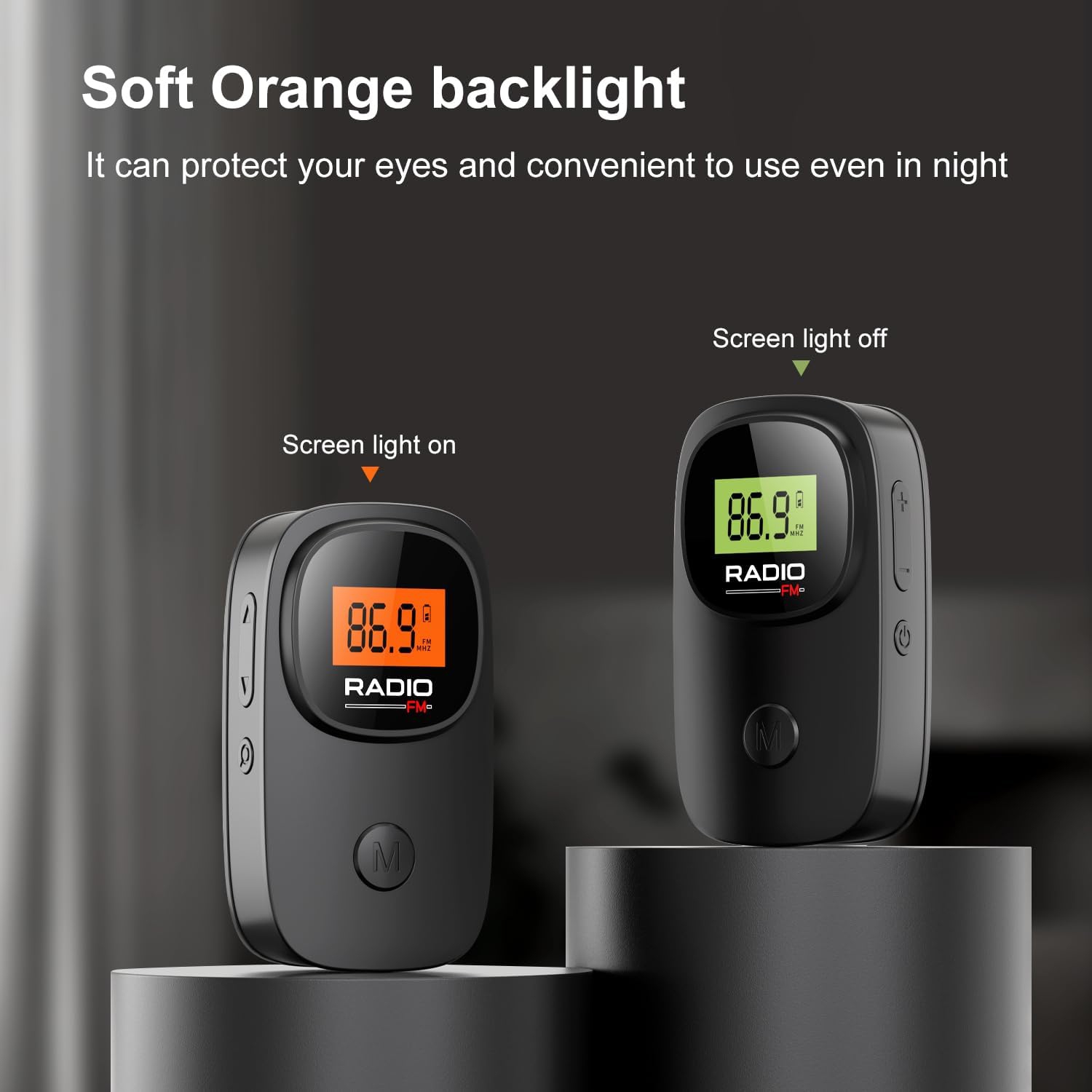 Portable Pocket FM Radio with Clip,Mini Radio with Excellent Reception,LCD Display,Station Preset,Battery Operated Digital Radio for Walking Jogging