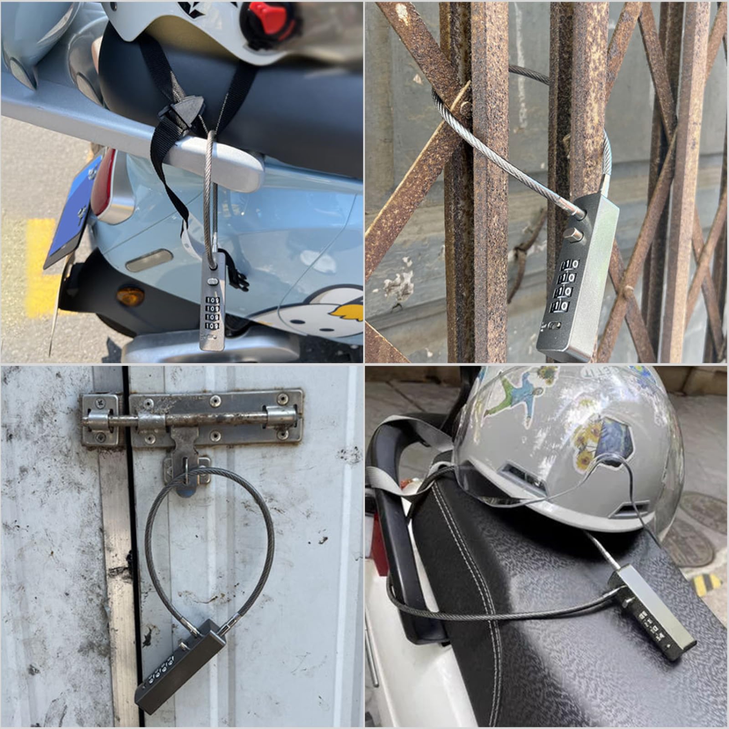 Verrou de clôture extérieur, cadenas à combinaison portatif à 4 chiffres, mini verrou pour vélo, cadenas à chaîne
