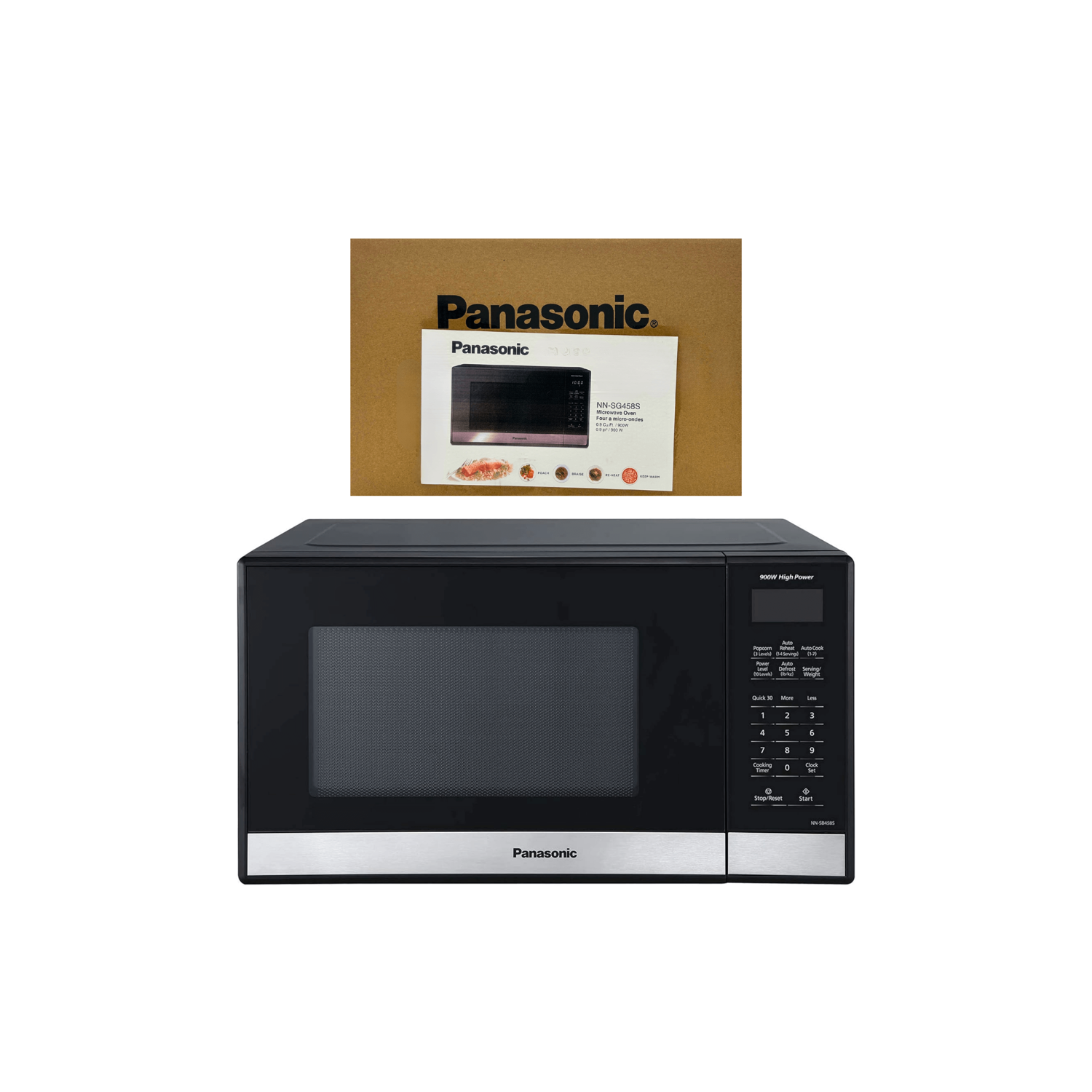 Four à micro-ondes de 0,9 pi3 NN-SG458S 900&nbsp;W de Panasonic avec Acier inoxydable noir remis à neuf