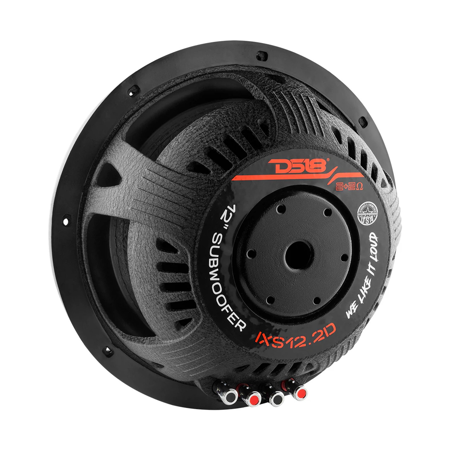 DS18 IXS12.2D 12" 800W RMS Shallow Mount Car Subwoofer - Dual 2 Ohm