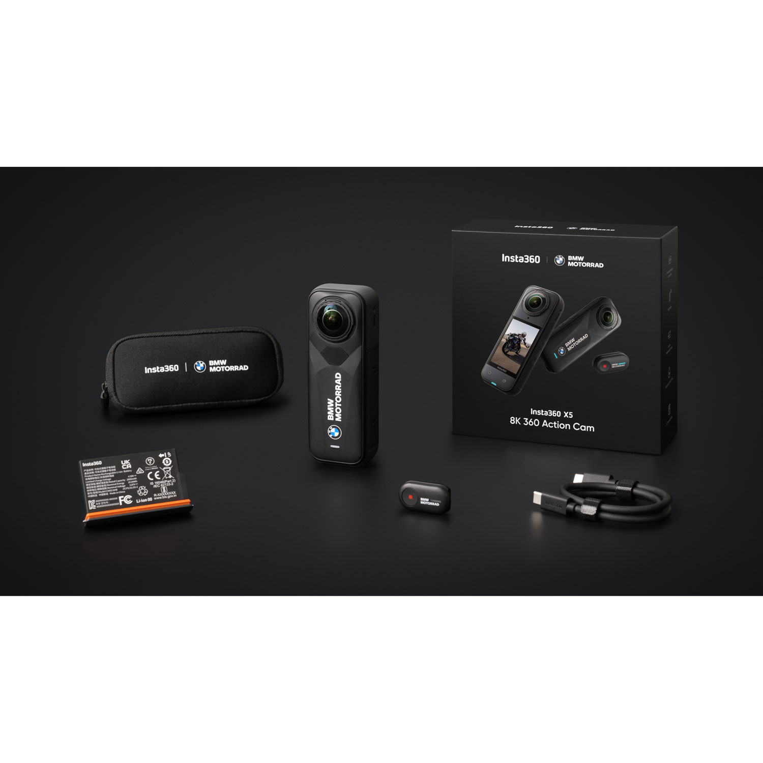 Caméra de sport étanche 8K 360° X5 édition BMW Motorrad d'Insta360 - Anglais