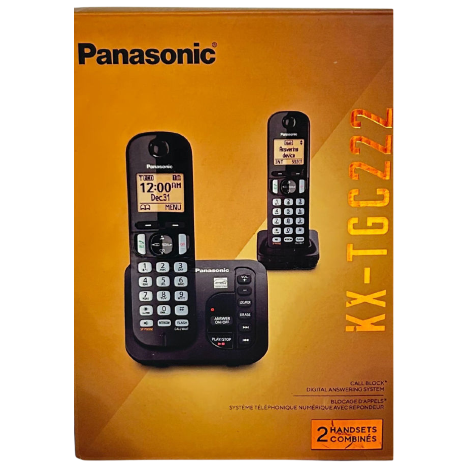 Téléphone sans fil Panasonic 2 combinés #KXTGC222 Remis à neuf